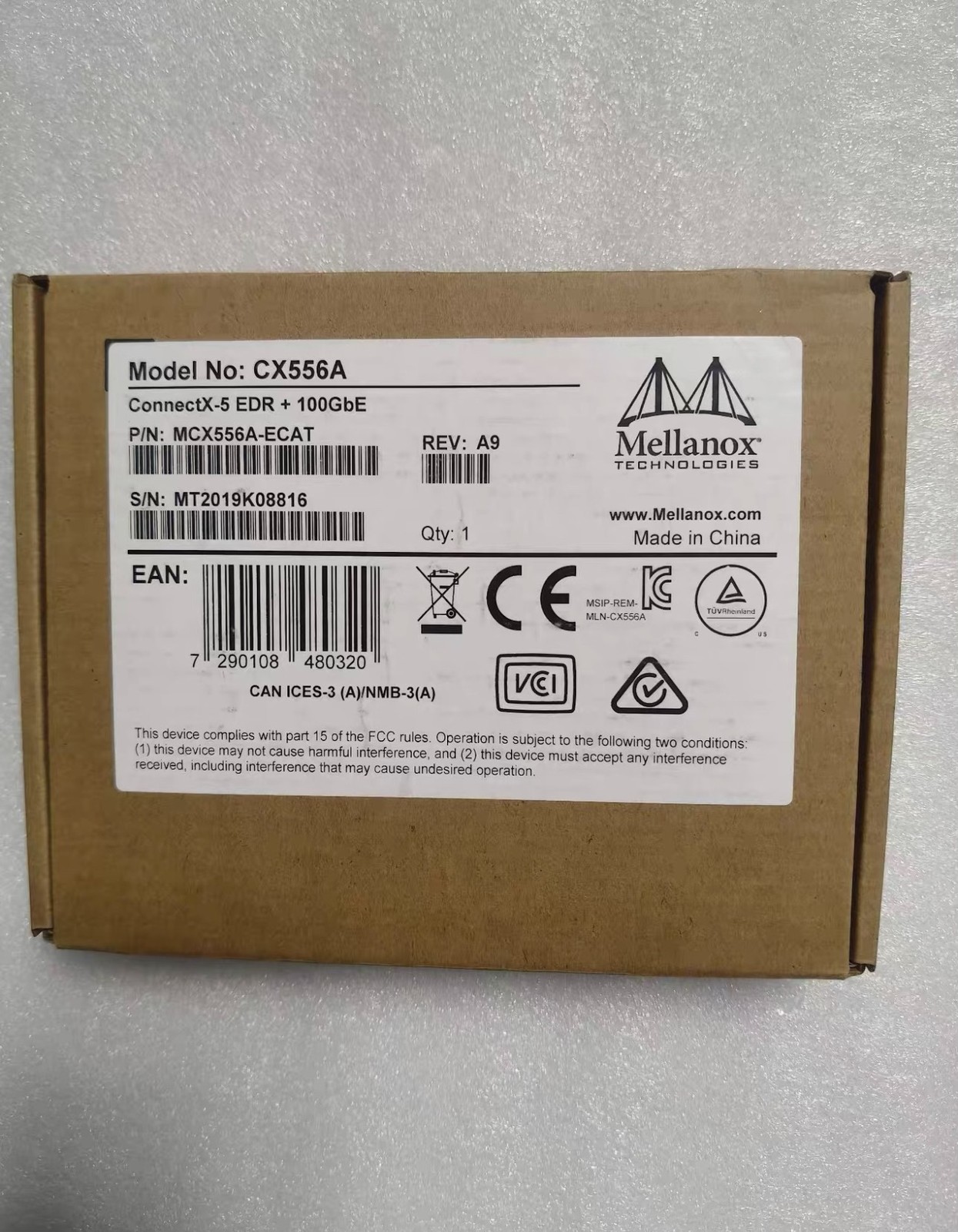 MCX556A-ECAT Mellanox ConnectX-5 VPI Adapter Card EDR IB 100GbE Dual-Port QSFP28