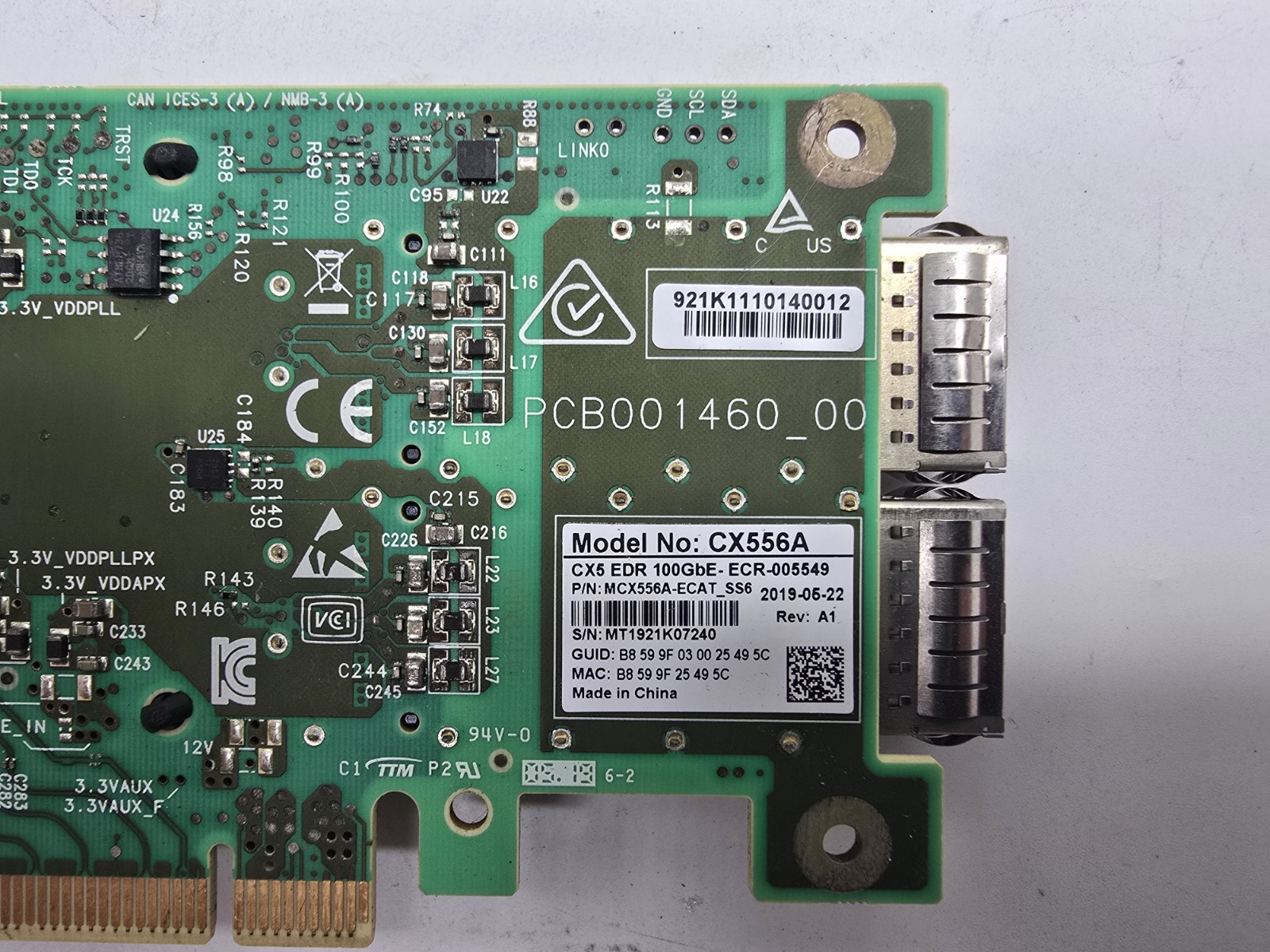 Lot Of 3 Mellanox ConnectX-5 VPI Adapter MCX556A-ECAT 100GbE QSFP28 PCIe