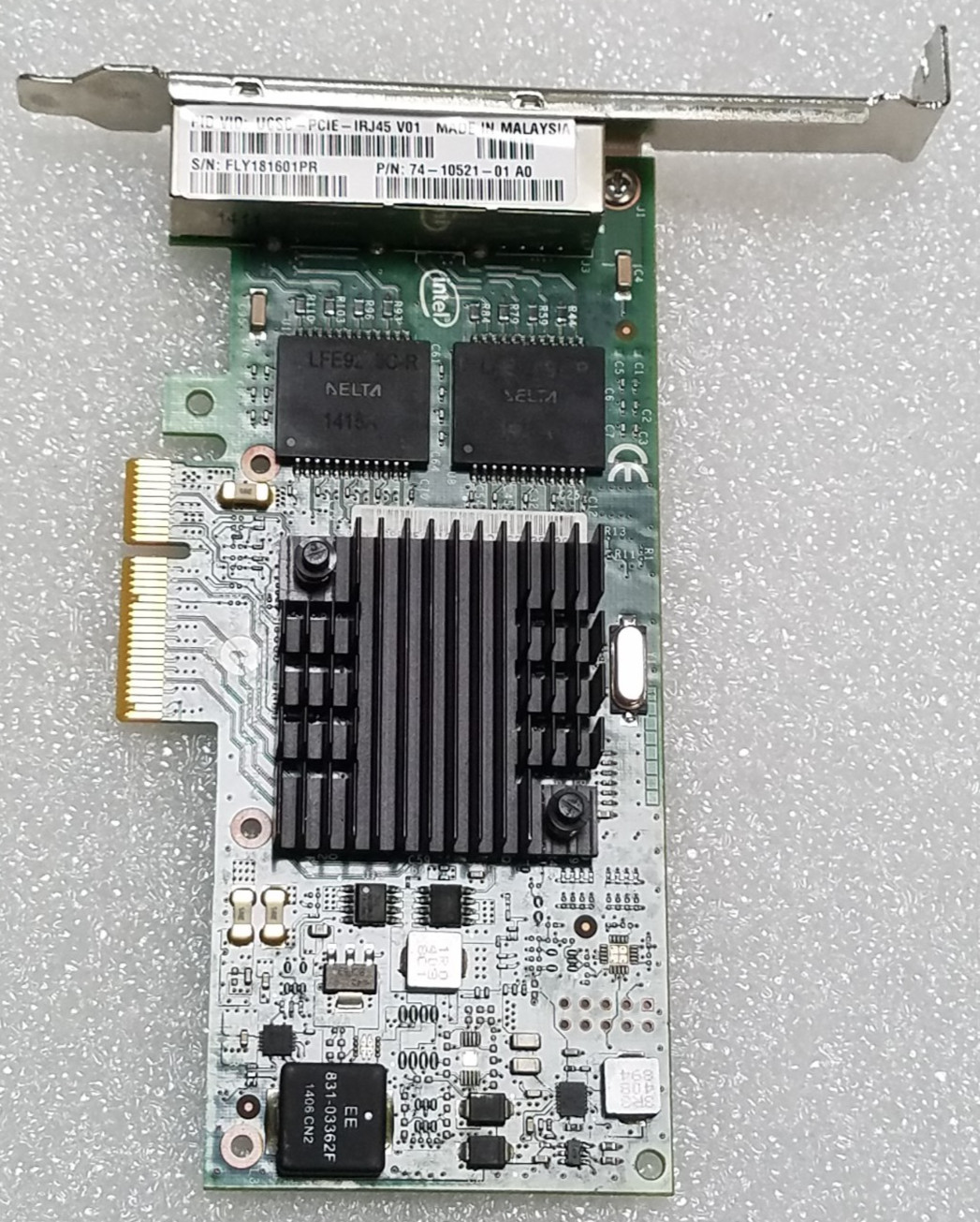 Intel Cisco 74-10521-01 A0 UCSC-PCIe-IRJ45 V01 4-Port Ethernet Server Adapter
