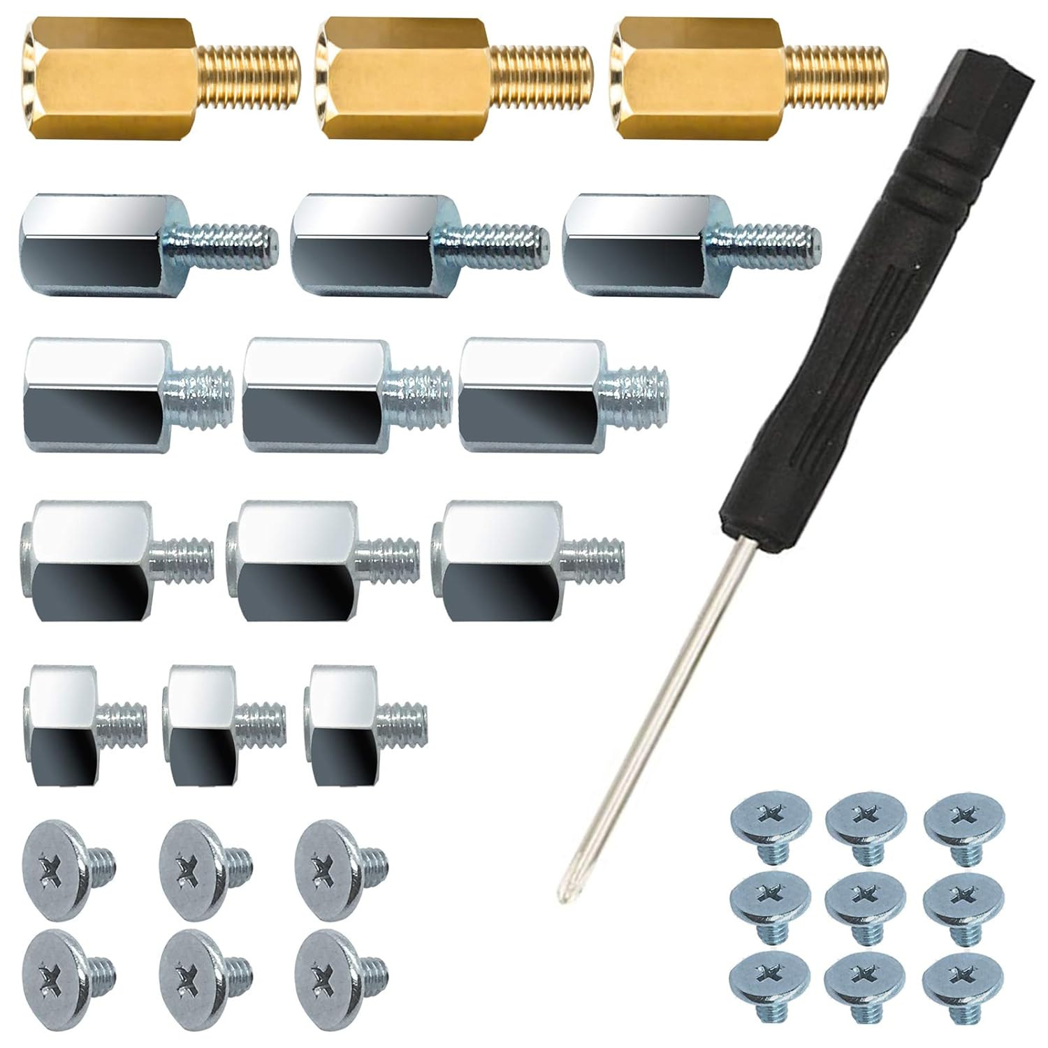 Pcie Nvme M.2 SSD Mounting Screws Kit for Asus Gigabyte Asrock Msi Motherboards,