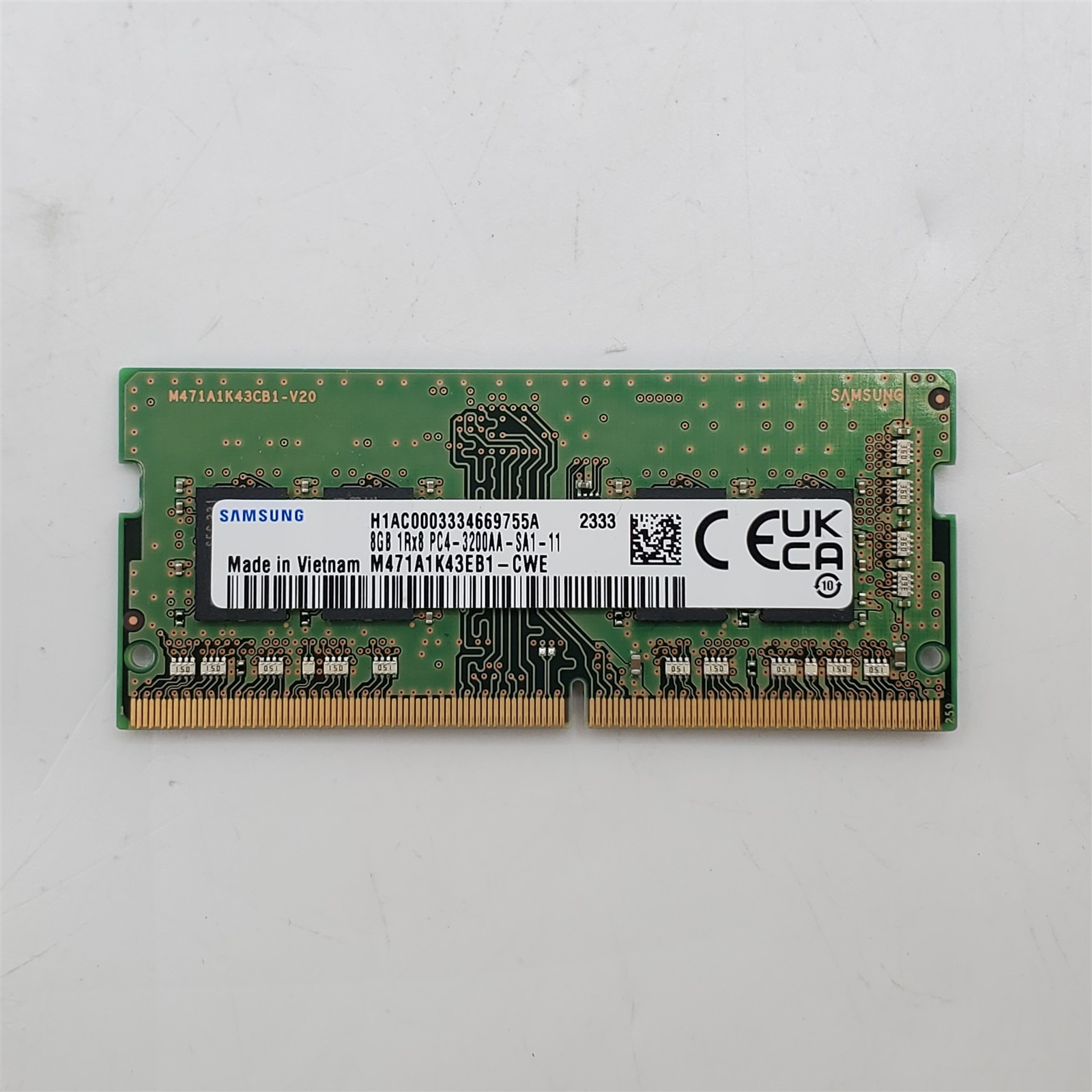 Samsung 8GB 1Rx8 DDR4 3200MHz PC4-3200AA SO-DIMM Laptop RAM M471A1K43EB1-CWE