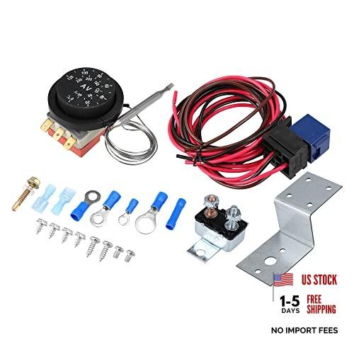 12V Electric Radiator Fan Thermostat Controller Kit Cooling Fan Wiring Relay