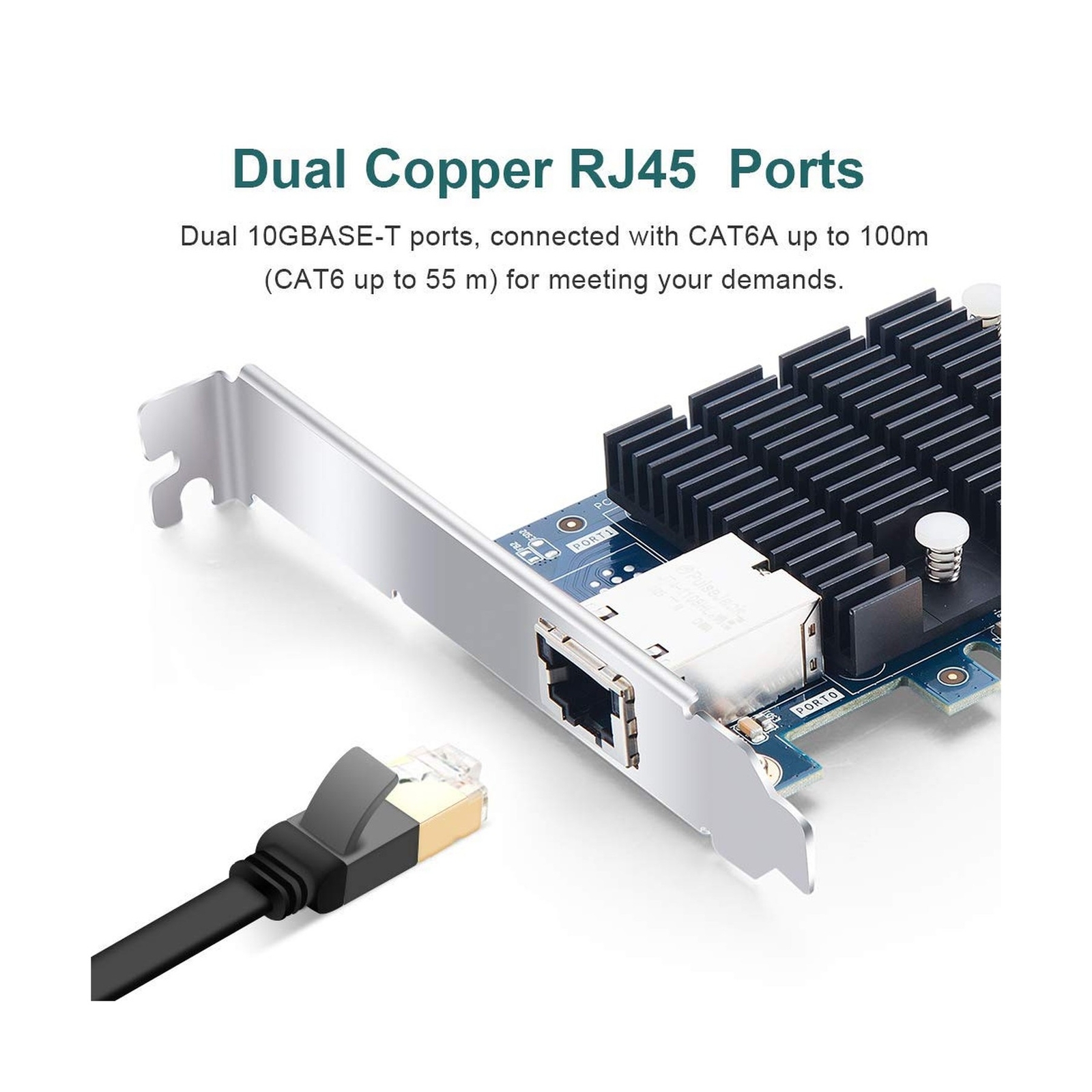 10Gb PCI-E Network Card Compatible for Intel X550-T1, Single RJ45 Copper Port…