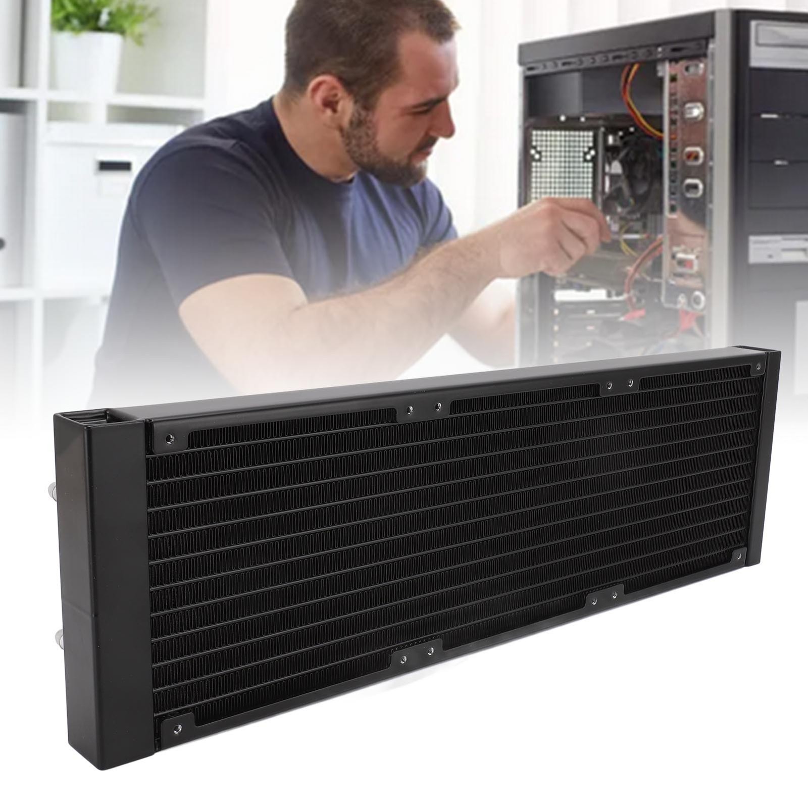 Water Cooling 12 Pipe 22mm Thickness Aluminum Alloy Computer Heat DTKU