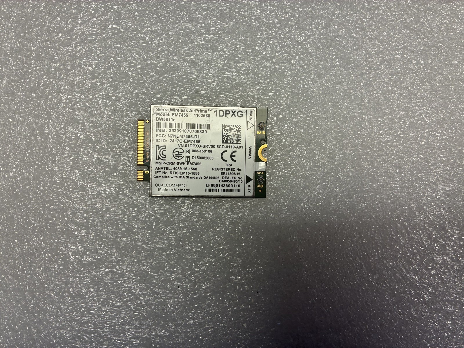 Dell DW5811E 3p10y MM9JH 1DPXG Wireless EM7455 Qualcomm 4G WWAN NGFF Card