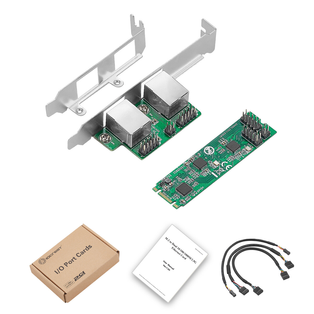 2.5G M.2 to RJ45 Ethernet Network Card M.2 B+M Key 2500 Mbps RTL8125B Chipset