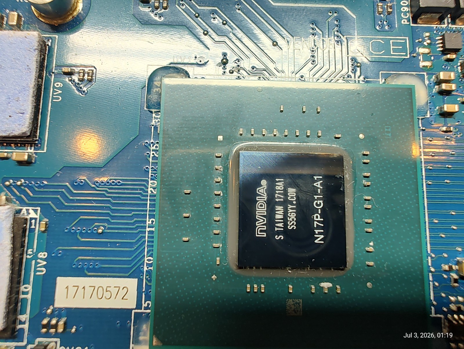 Dell Inspiron 15 7567 Motherboard i7-7700HQ 2.8GHz GTX1050 4GB P84C9 LA-D993P