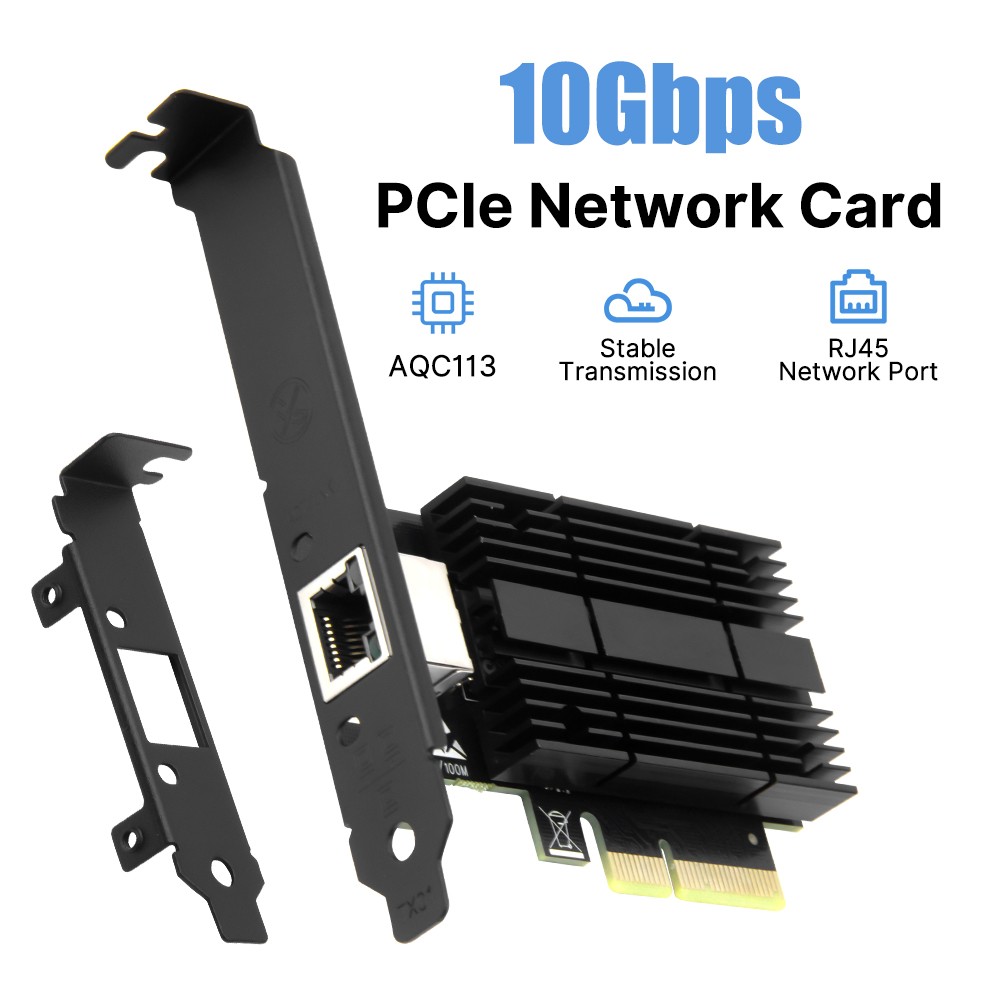 AQC113 10Gbps PCIe x 4 RJ45 Ethernet LAN Card 10 Gigabit Desktop Network Adapter
