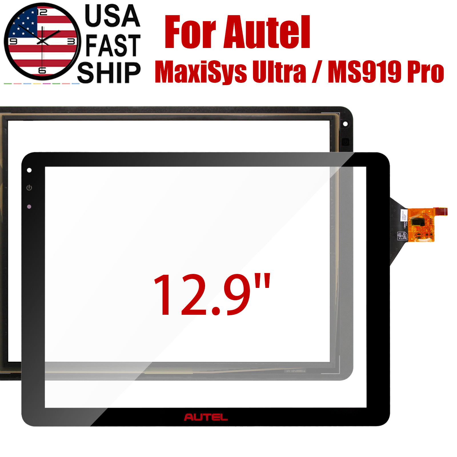 New Digitizer Touch Screen Glass Sensor For Autel MaxiSys Ultra 2023 / MS919 Pro
