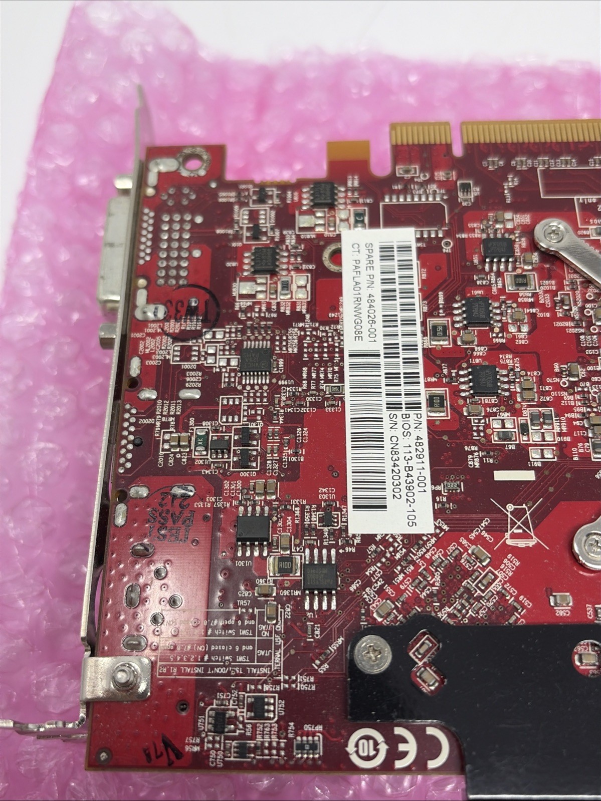 Ati FireGL V7700 512MB PCIe DVI DP S.VIDEO 6PIN Works Great NOS