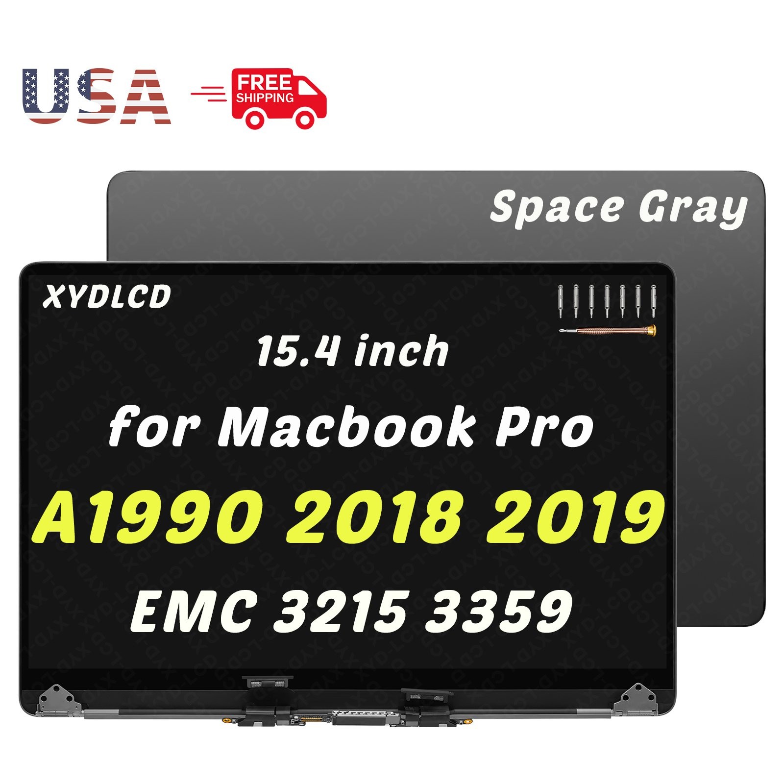 New for MacBook Pro 15″ A1990 Retina 2018 2019 LCD Screen Replacement Space Gray