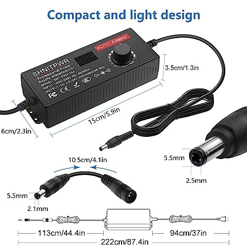 Universal Power Supply DC 24V 12V 5V 6V 9V 14V 19V Adjustable 3.5V-24V 144W