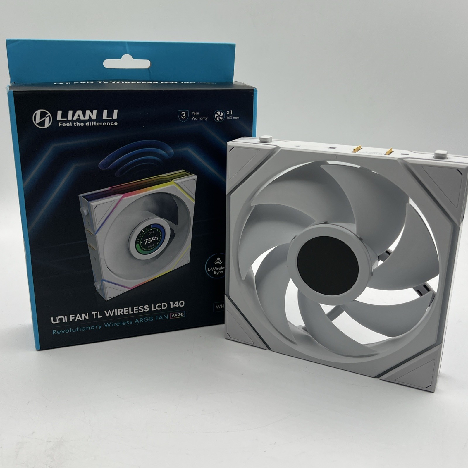 Lian Li UNI Fan TL – LCD Wireless 140 – Single Pack ARGB Fan White