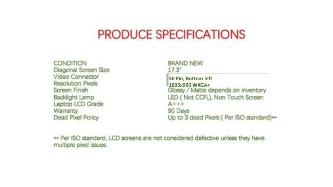 B173RTN02.2 HP P/N L22561-001 LCD Screen LED 17.3″ 17t-by400 17-BY4004DS