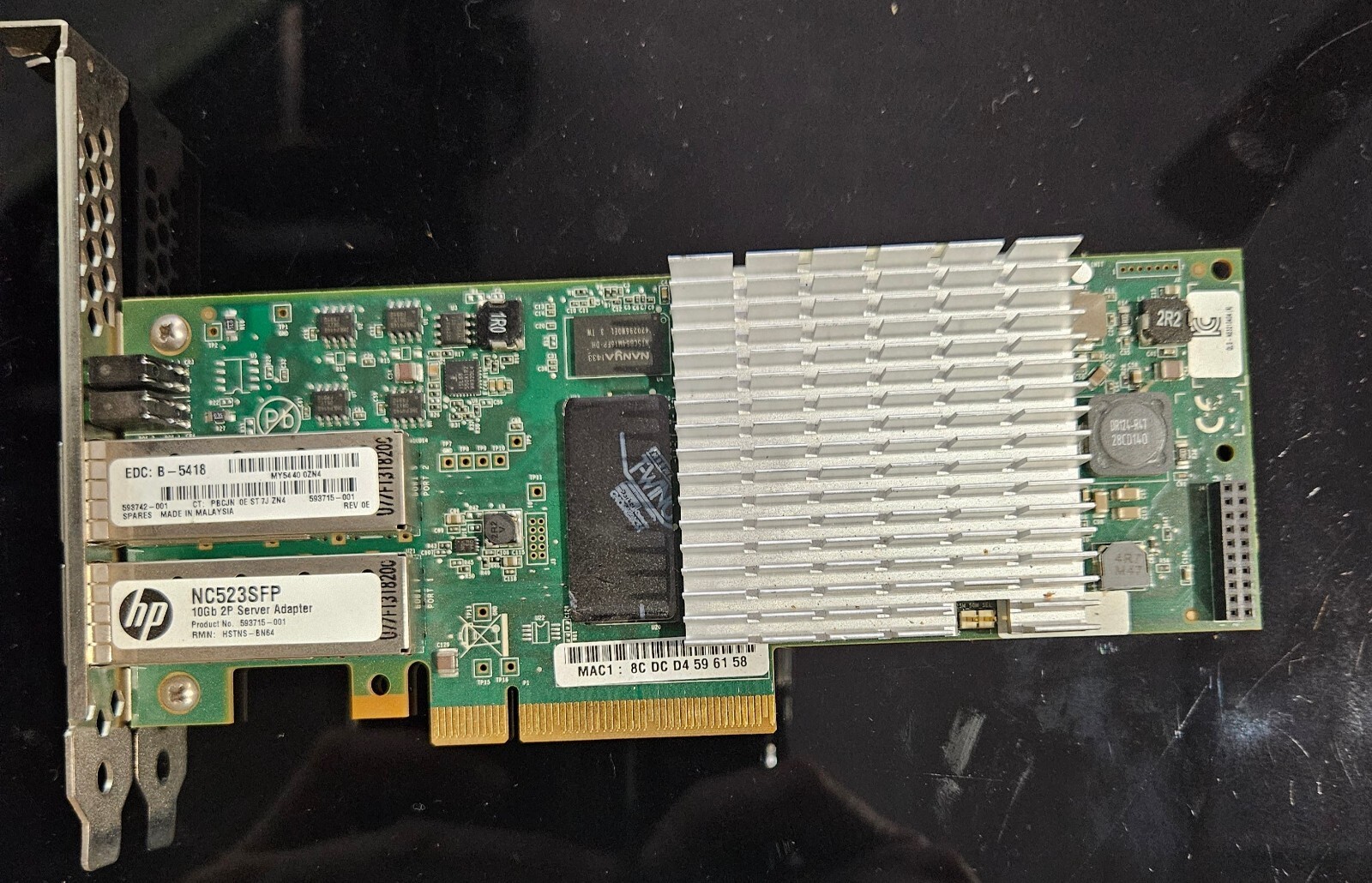 HP NC523SFP 593715-001 10Gb PCIe Server Adapter FH Bracket No SFP