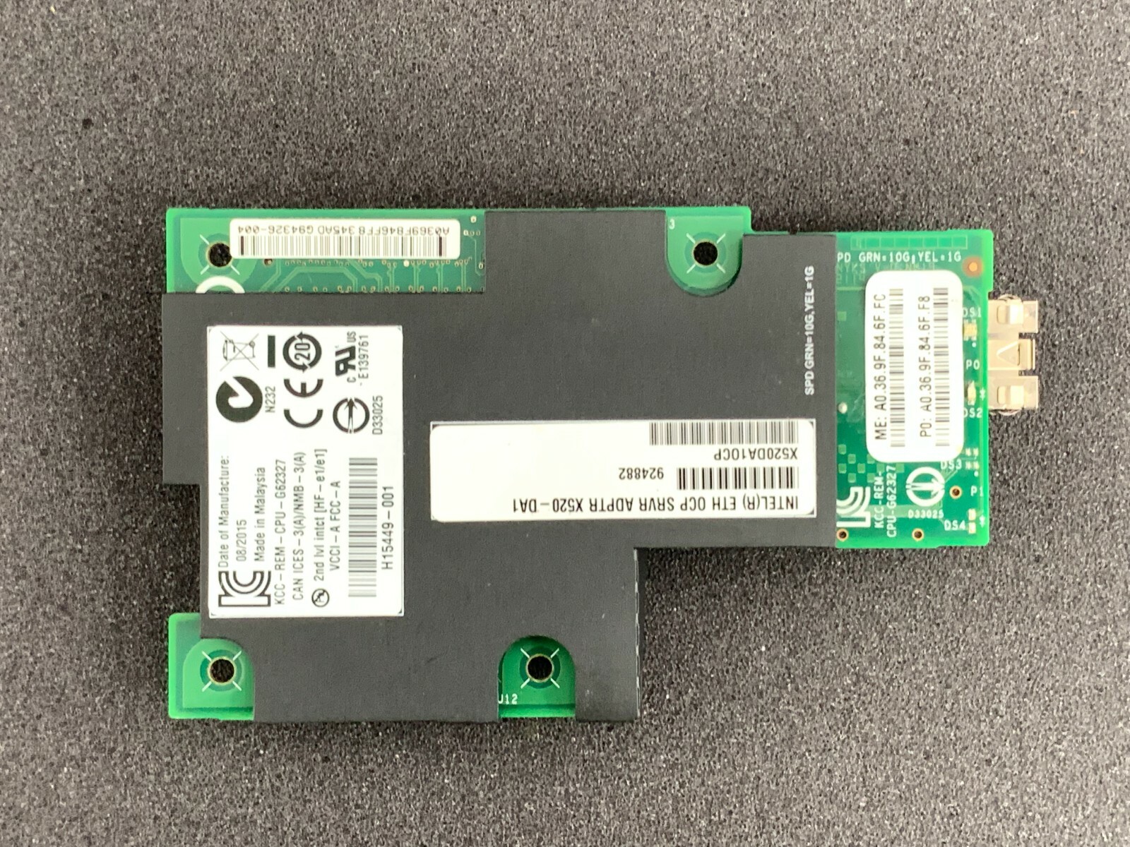 LOT OF 2 INTEL X520-DA1 Sfp+ 10gb Single Port Ethernet Network Card GREAT UNIT