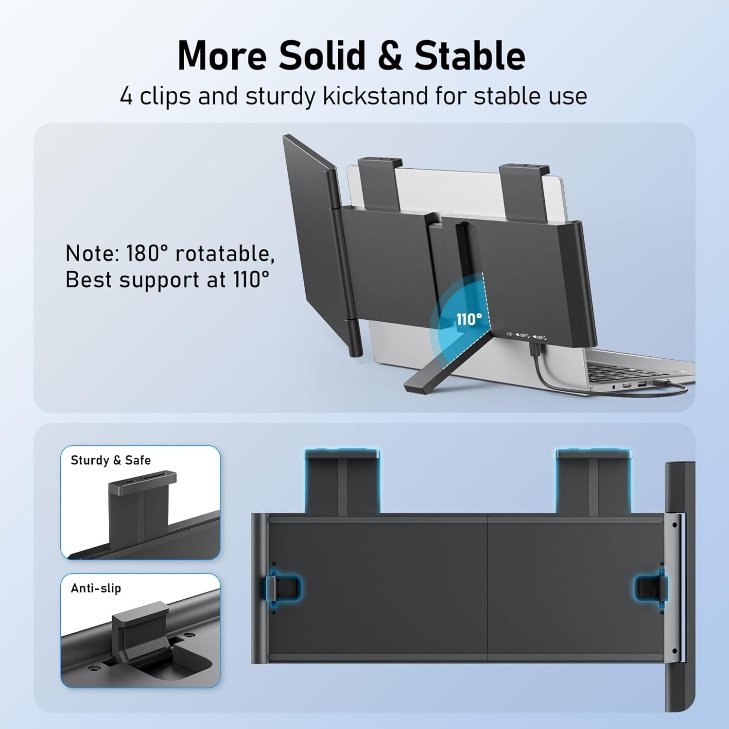 Ultra-Light 14-Inch FHD Laptop Monitor Extender with USB-C and HDMI Connectivity