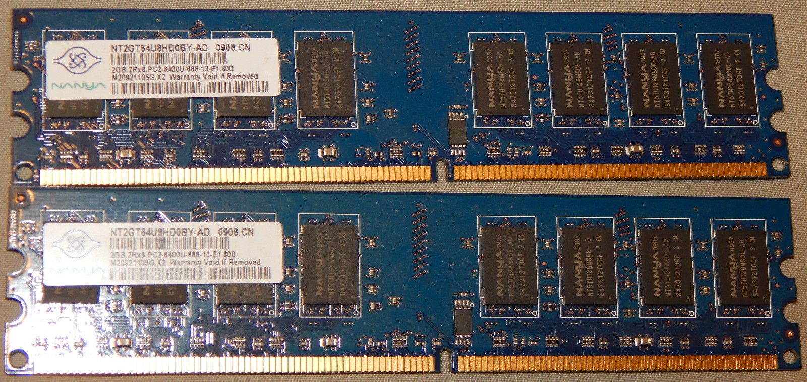 Mixed Brands 4GB 2X2GB DDR2 2RX8 PC2-6400U 800MHz 240PIN DIMM Desktop RAM