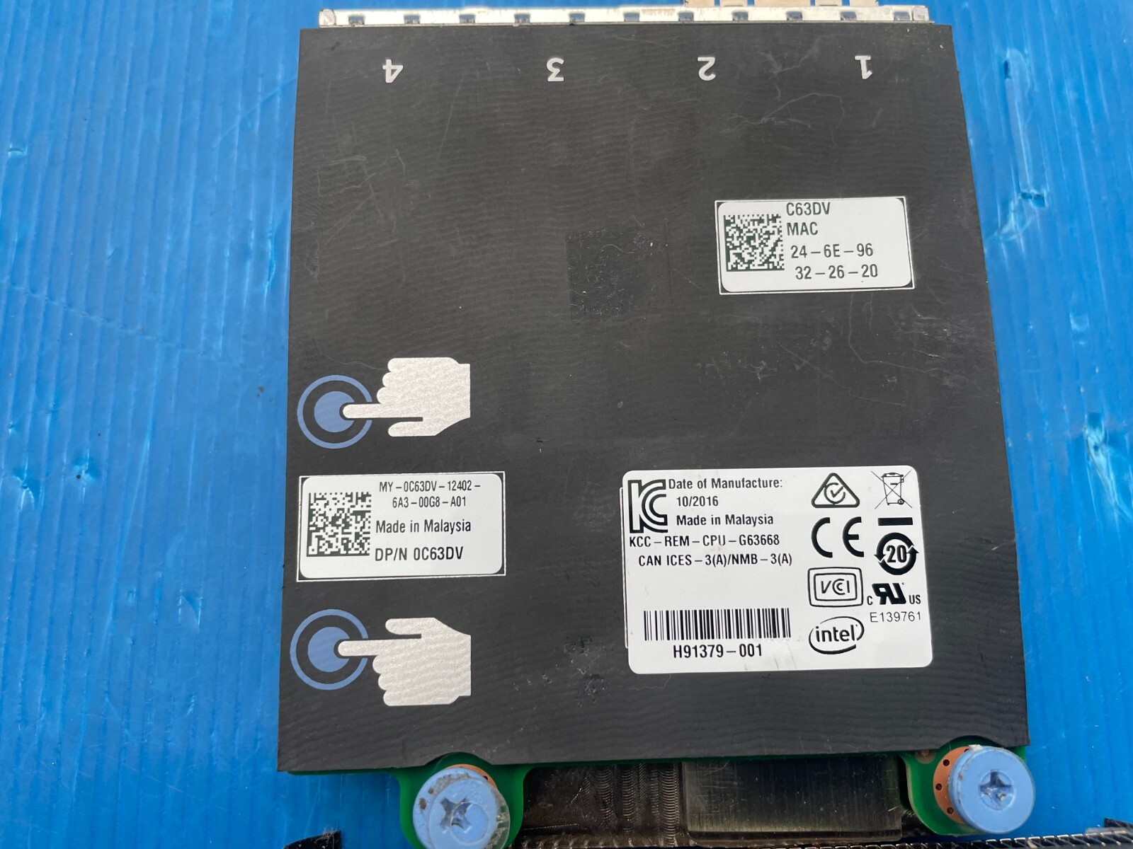DELL Intel I350/X520 Quad Port 2x10GbE + 2x1GbE Network Daughter Card 0C63DV
