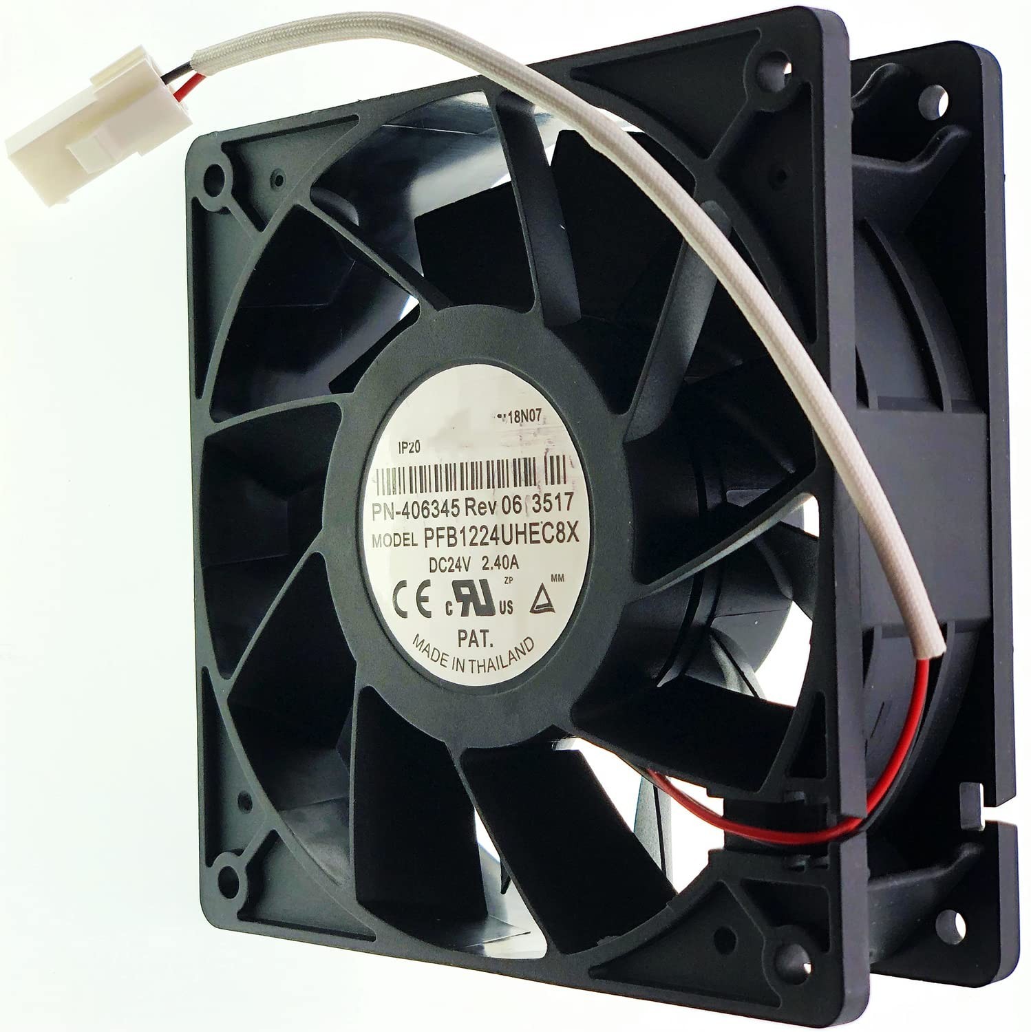 Robust 2-Wire 24V Metal Cooling Fan – 120mm Compact Design for Inverters