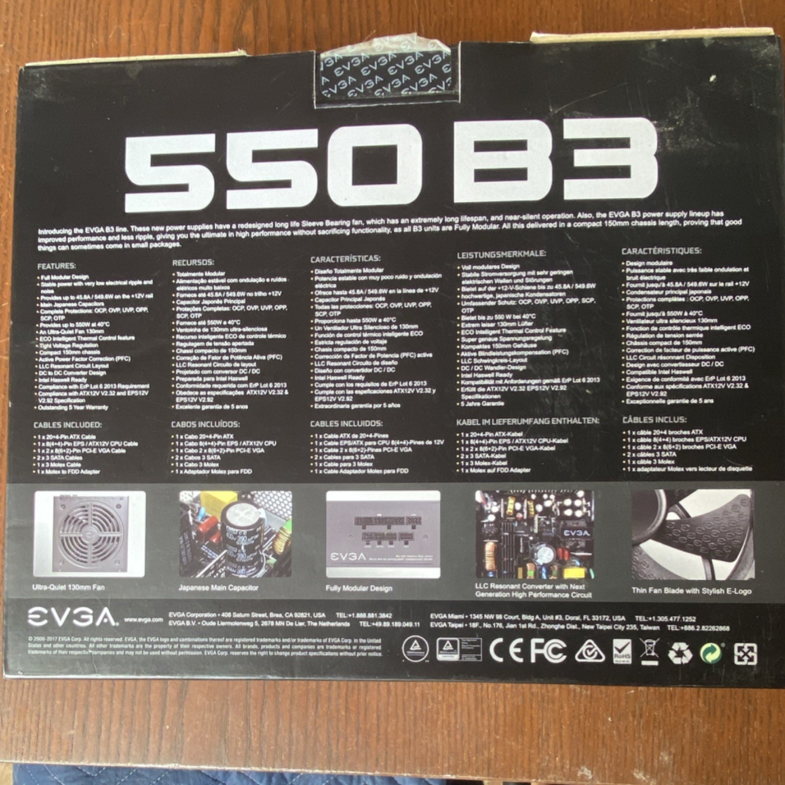 EVGA 550 B3 550W 80+ Bronze Fully Modular ATX Power Supply 220-B3-0550-V1