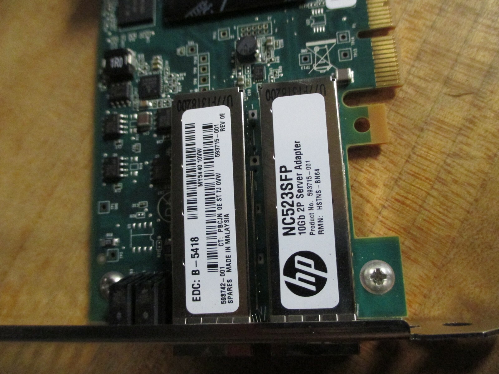 HP NC523SFP QLE3242-HP Dual Port 10Gb Ethernet 10GbE SFP