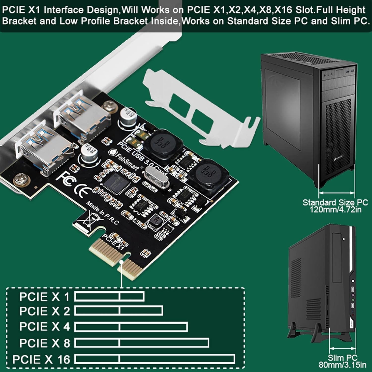 FS-U2S-Pro: 2-Port Self-Powered USB 3.0 Expansion Card for Windows & Mac Systems