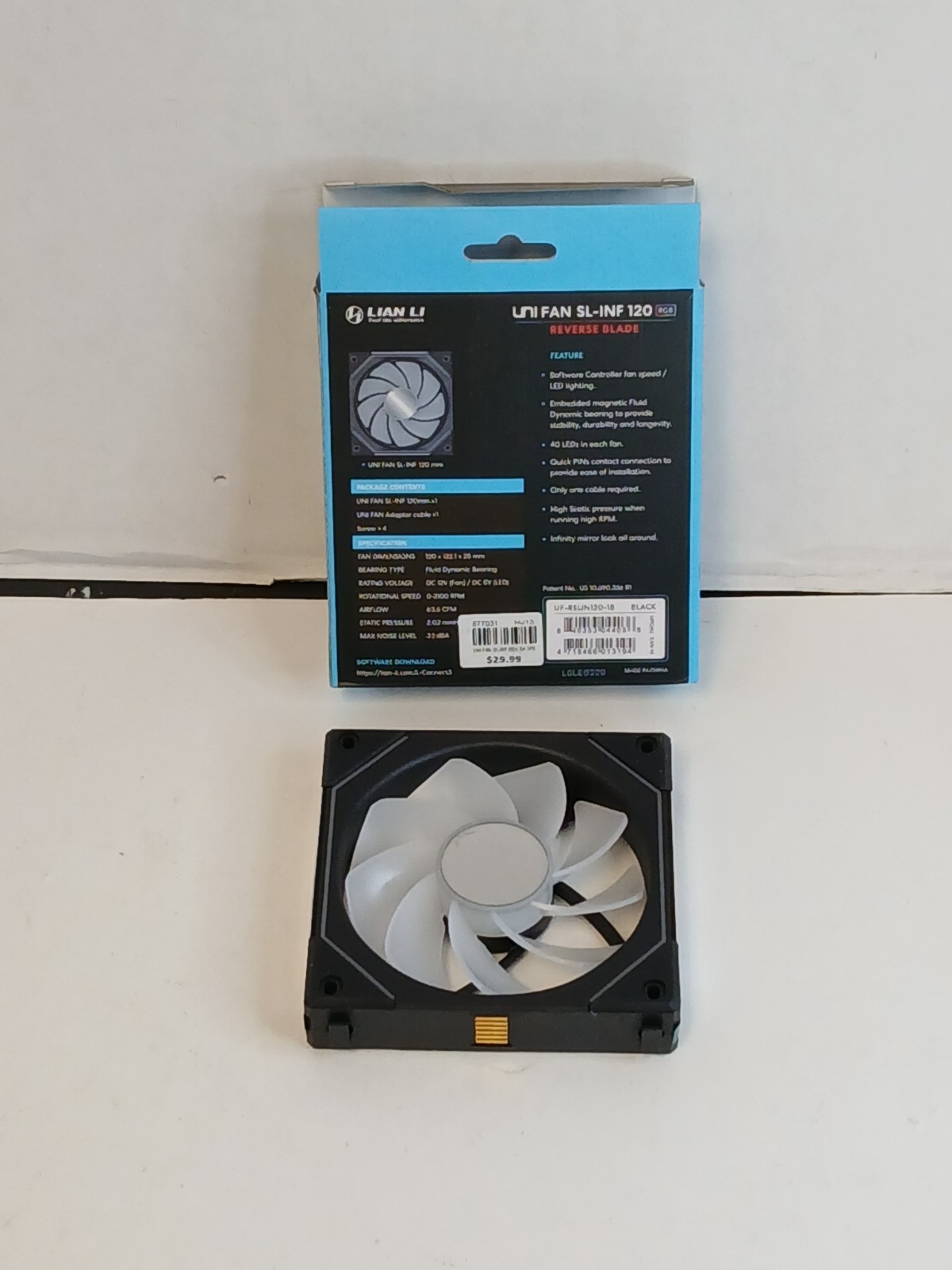 Untested Lian Li SL-INF 120 – Black – FAN ONLY – REVERSE