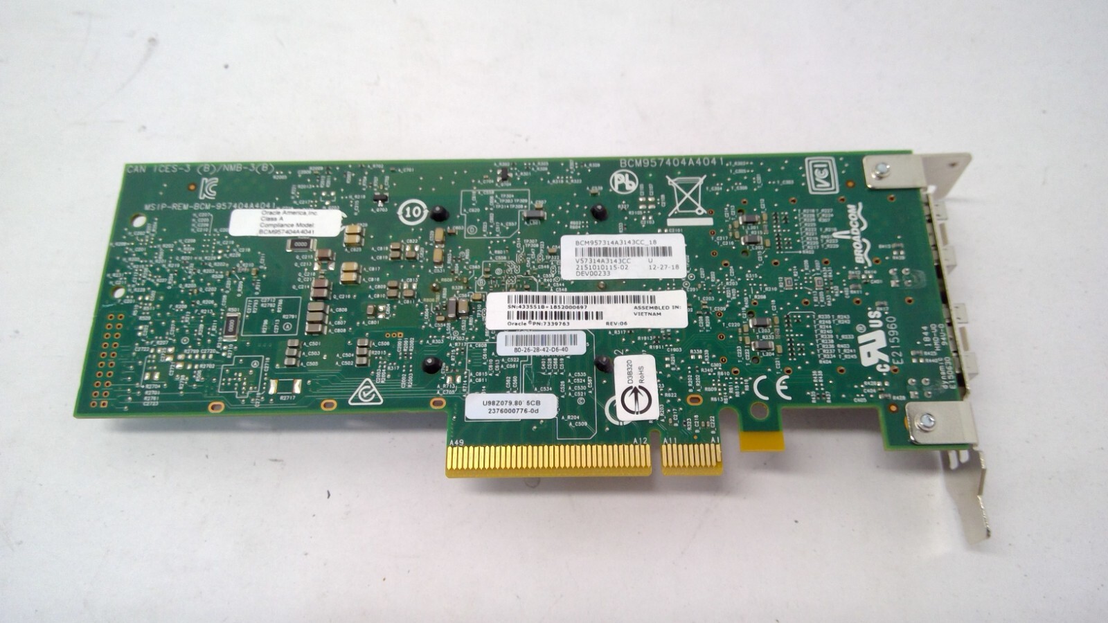 7339763 SUN ORACLE Dual 10/25-Gigabit SFP28 Ethernet Card BCM957404A4041