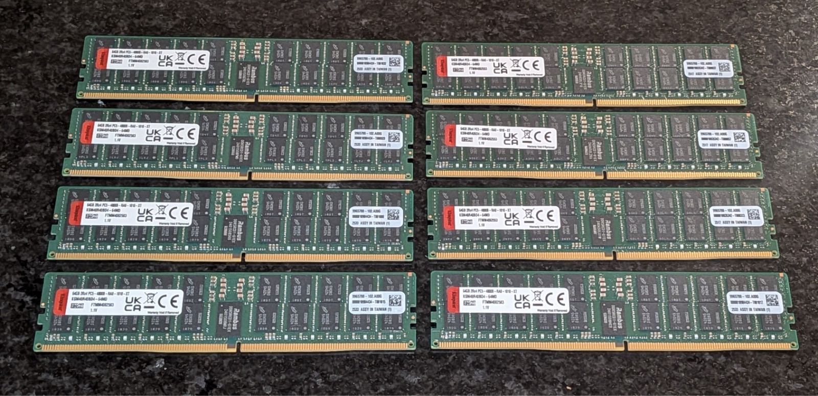 512GB RAM DDR5 8X64GB Server Memory KSM48R40BD4-64MD 2Rx4 RDIMM Ai ECC LOT Kit
