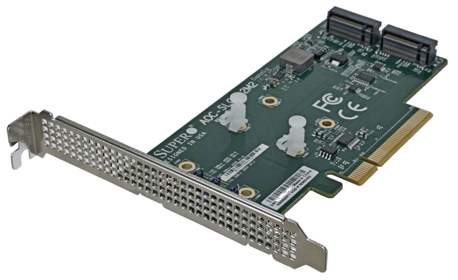 Supermicro AOC-SLG3-2M2 Dual M.2 NVMe PCIe 3.0 x8 Adapter Low Profile NEW