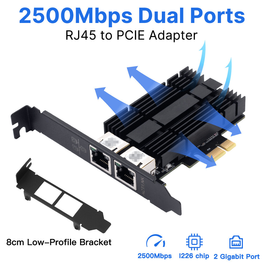 INTEL I226 chipset 2.5G RJ45 Port PCIe Gaming Network Card 2500M Network Adapter