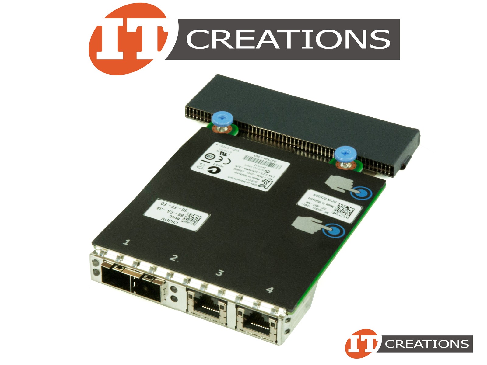 DELL INTEL X520-DA2 2X10GBE DA/SFP+ I350-T2 2X1GBE NETWORK DAUGHTER CARD C63DV