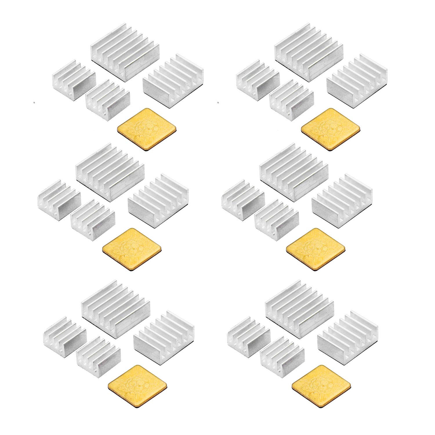 30PCS Raspberry Pi Heatsink Kit Aluminum Copper Cooler w/ Thermal Tape B 2 3 4 5
