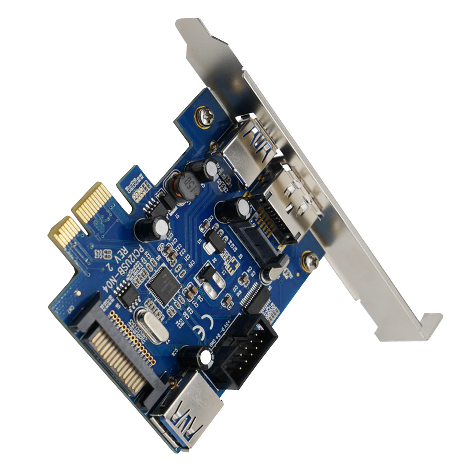 Header Adapter Converter PCI Express PCIE to USB 3.0 + 9Pin USB2.0 + Power eSATA