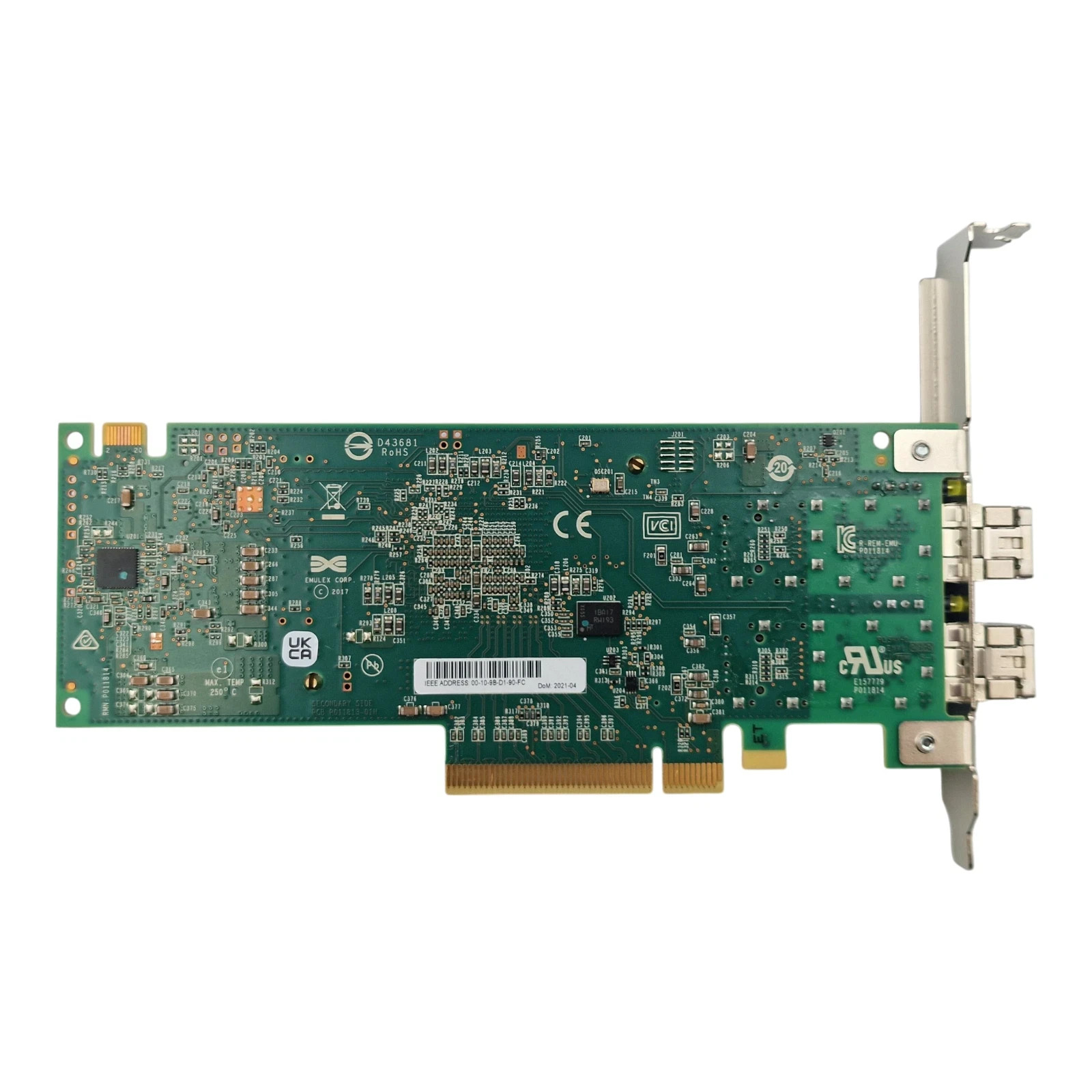 NEW Dell Emulex LPe35002 Dual Port 32Gb FC SFP+ HBA HH+FH PD89Y + 2x 32Gb SFP+