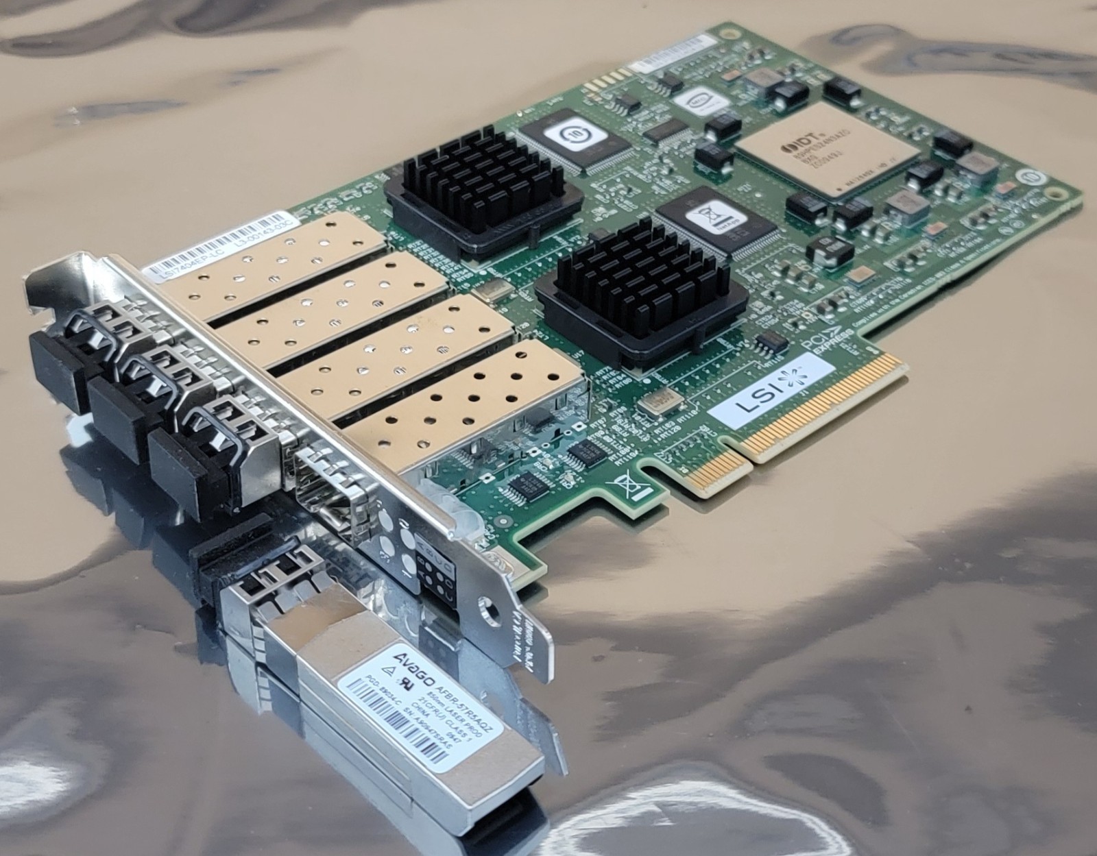 NEW LSI Logic LSI7404EP-LC Quad-Channel Host Bus Adapter W/ 4GB/s SFPs