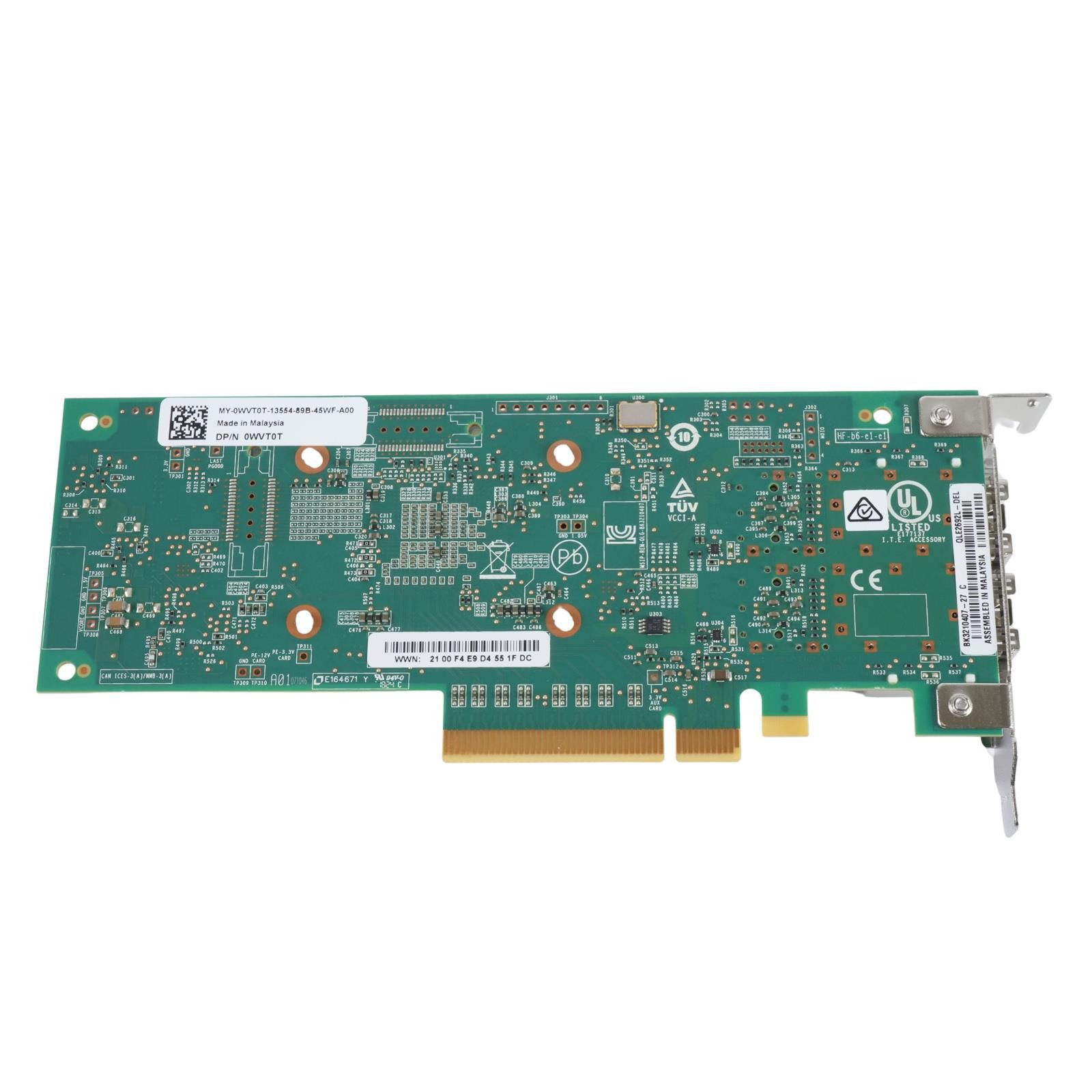 Dell WVT0T Qlogic QLE2692-DEL 16Gb/s 2-Port SFP+ Fibre Channel PCI-E 3.0 x8 HBA