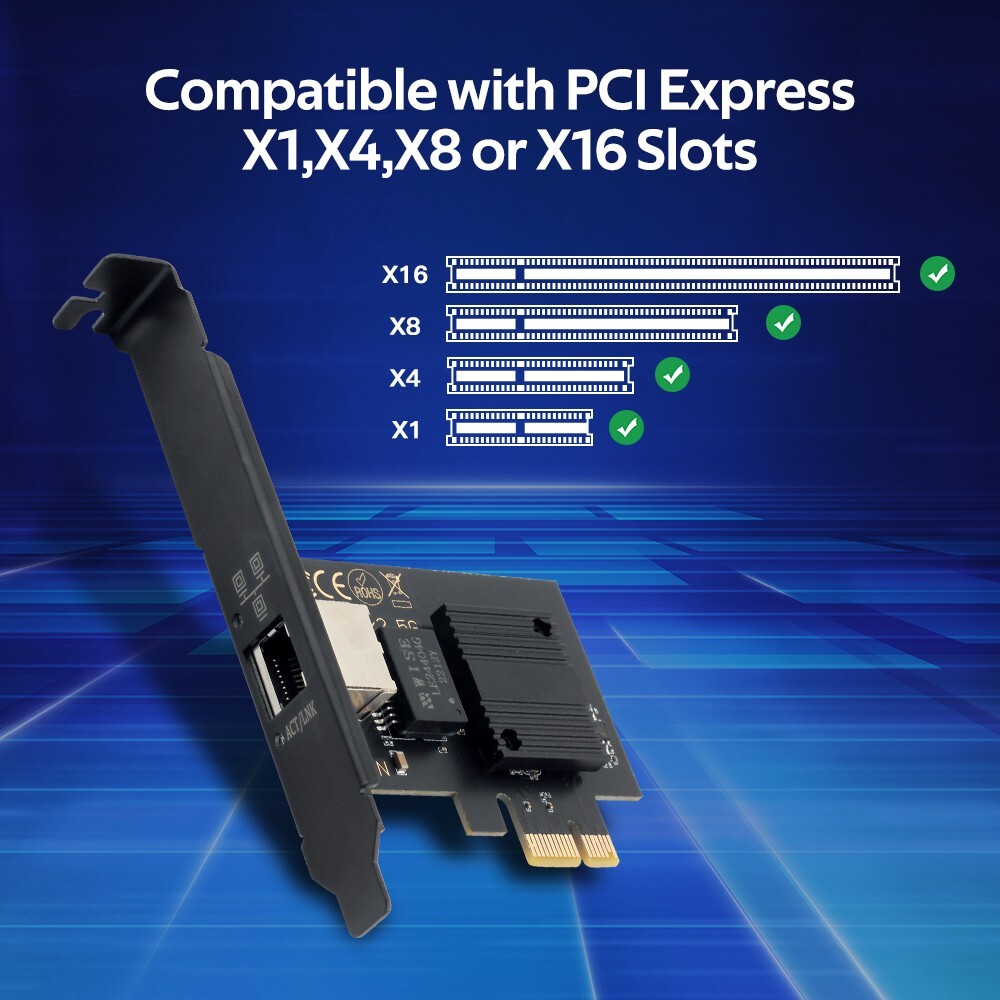 2.5Gbps PCIe to RJ45 Intel I226 Ethernet Network Adapter NIC LAN Desktop Card US