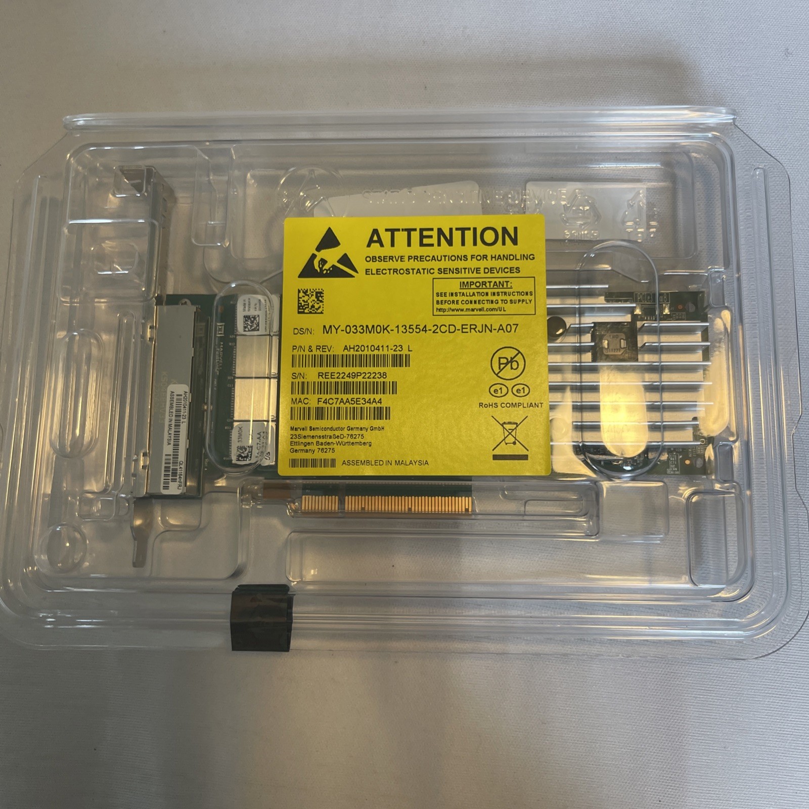 $150 Sealed Dell Qlogic QL41164HFRJ Quad Port 10GbE RJ-45 10GBase-T Card D1