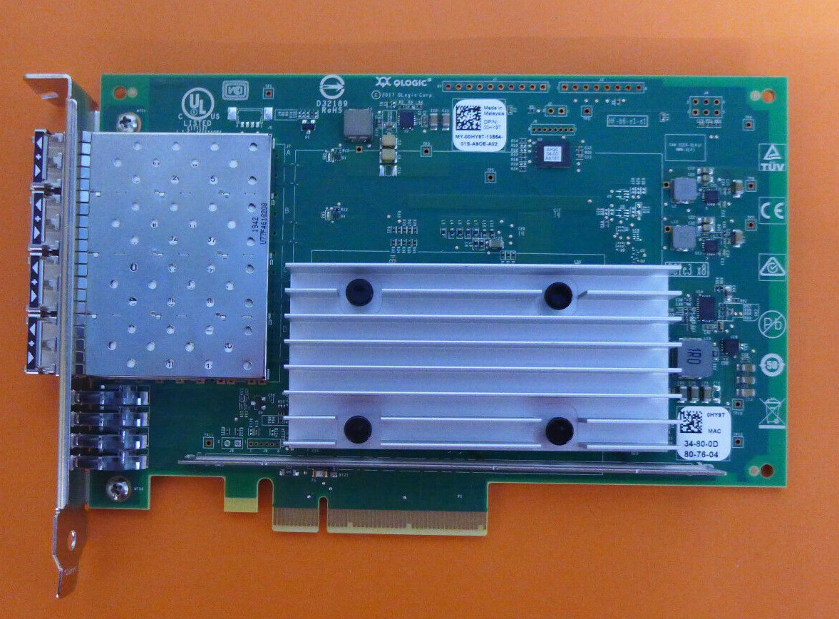 QLogic QL41164 Quad Port 10Gb SFP Converged Network Adapter Dell 0HY9T