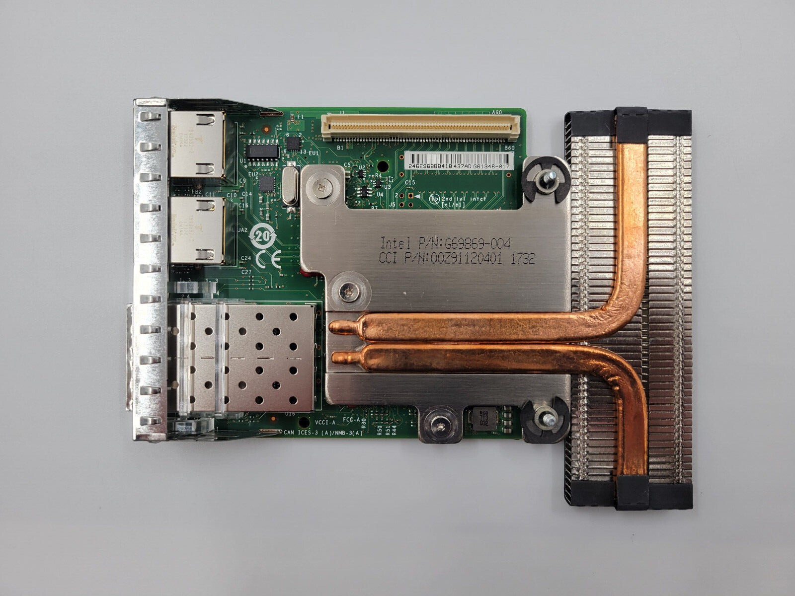 Dell X520-I350 Quad-Port 2x10GbE SFP 2x1GbE RJ45 Daughter Card Dell P/N: 0C63DV