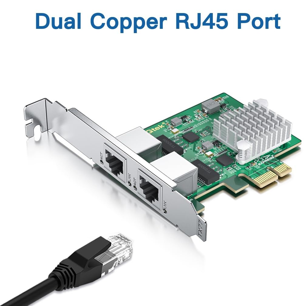 H!Fiber 2.5Gbase-T PCIe NIC with Realtek RTL8125 Chip, 2.5Gb Network Card, 25…