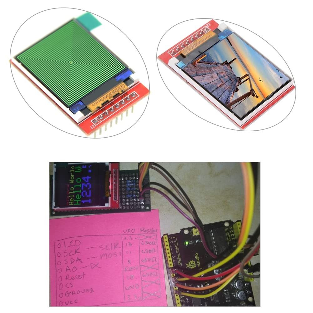 1.44 Inch TFT LCD Display Screen Module 3.3V 128×128 SPI ST7735S 2 PCS