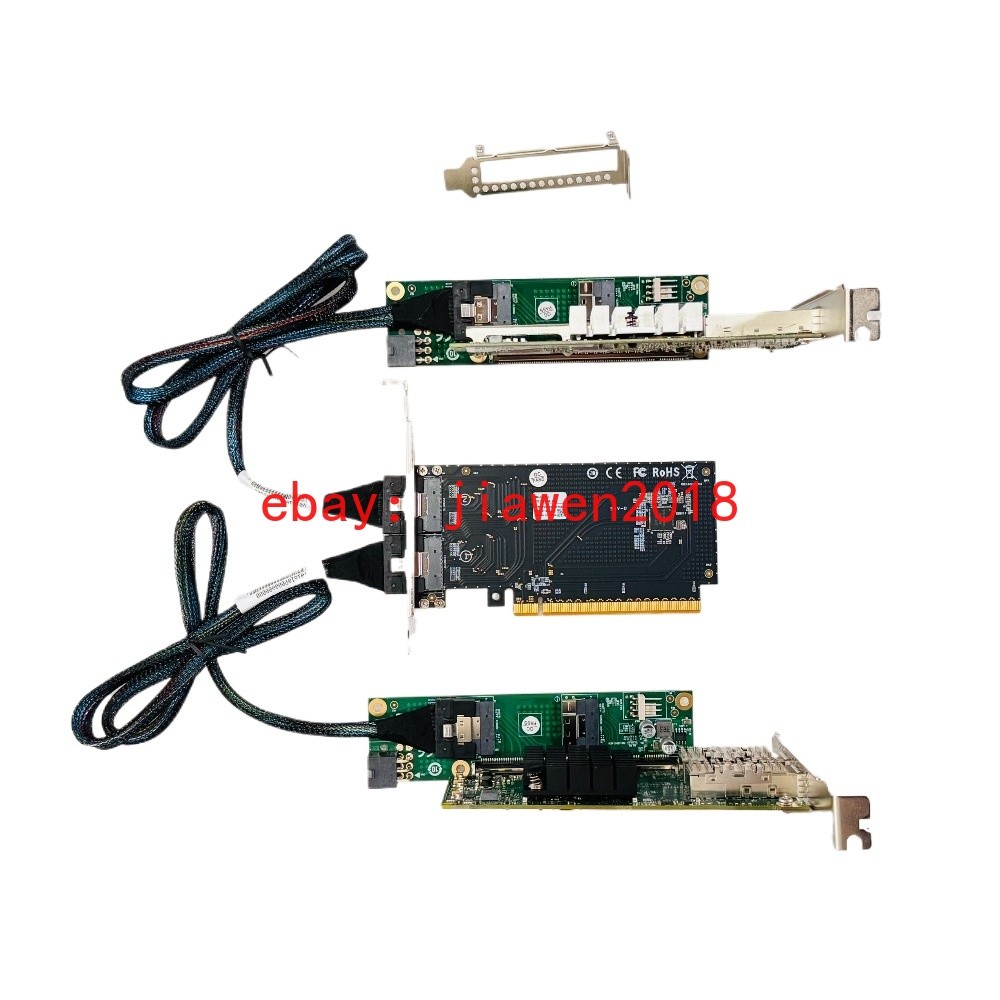 External PCI Express x16 to SFF-8654 Adapter 2*PCI-E X8 + 2*Baseplate 70CM Cable