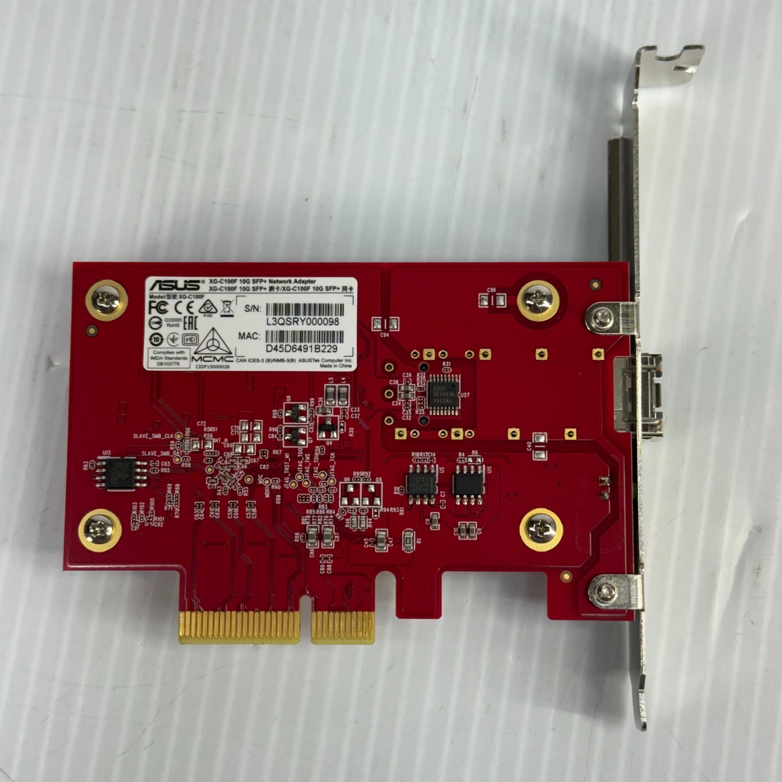 ASUS XG-C100F 10G Network Adapter SFP+ Port PCIe x4 Card – Full Height – Tested