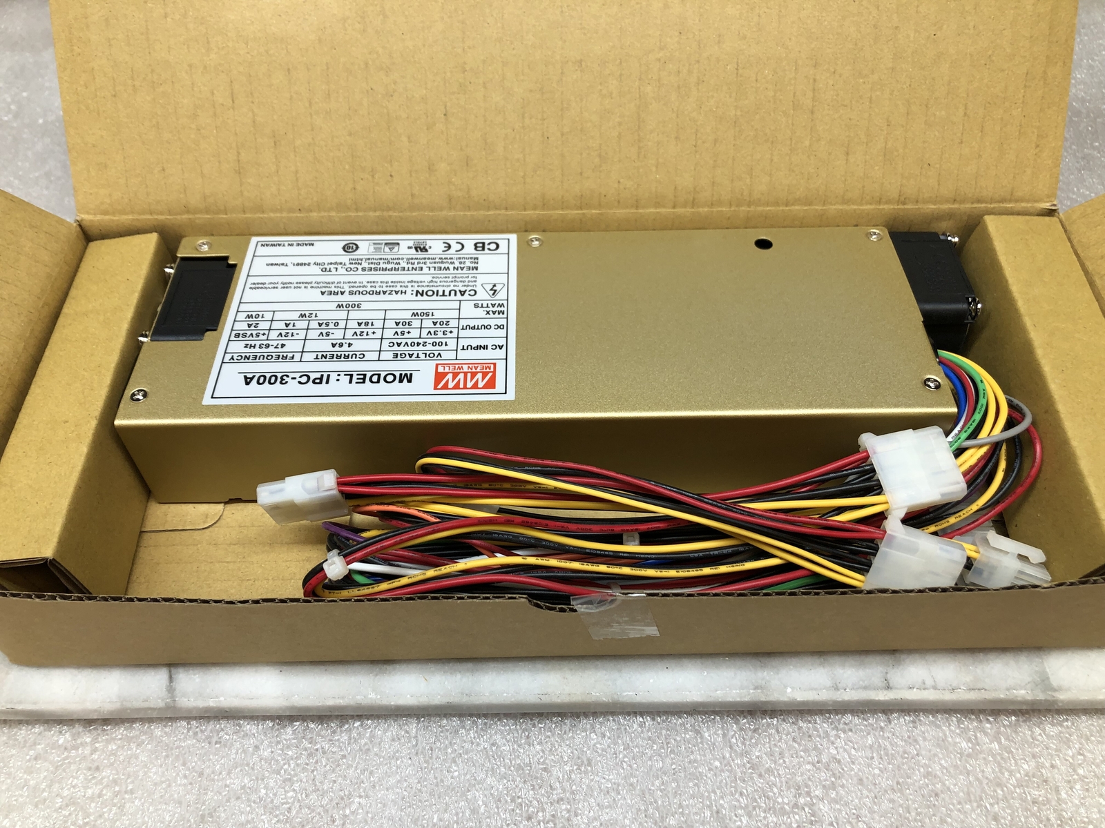 Mean Well IPC-300A 300W Industrial ATX 12V/P4 PC Power Supply 1U