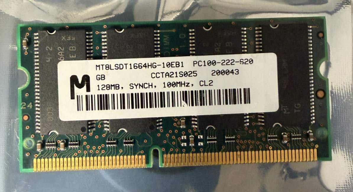 Micron MT8LSDT1664HG-10EB1 128MB PC100 CL2 SDRAM Laptop Memory – Tested