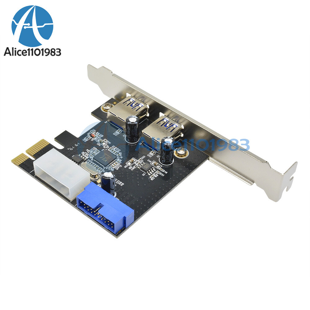 2 Ports PCI Express USB 3.0 Front Panel with 4-Pin & 20 Pin Control Card Adapter