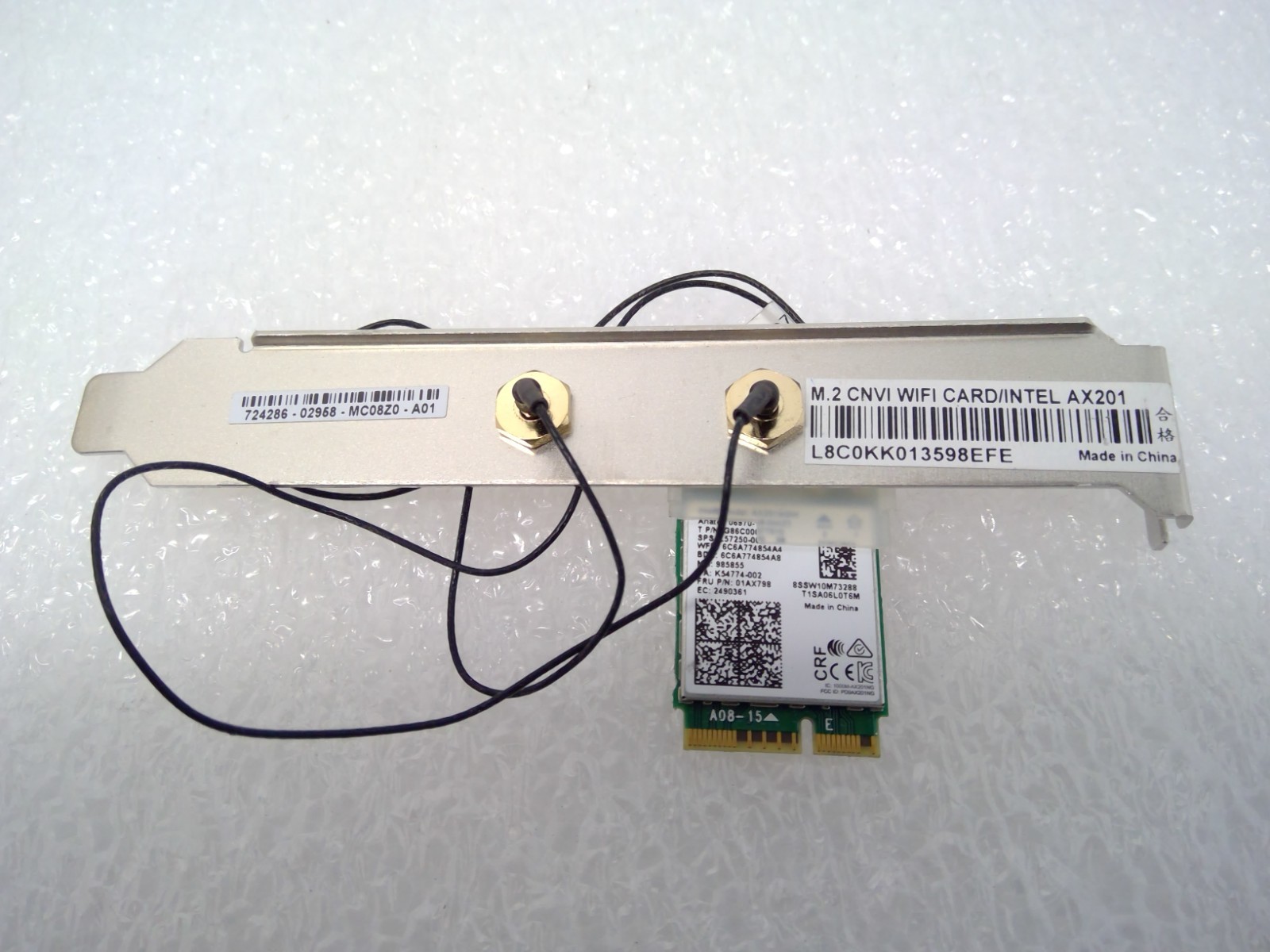 INTEL AX201NGW DUAL BAND Wi-Fi 5.0 AND 2.4GHZ + BLUETOOTH NETWORK CARD